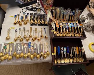 A. Michelsen sterling & enamel Christmas spoons / forks