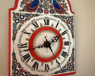 Hand painted enamel clock
