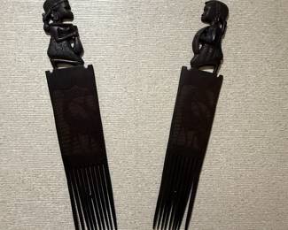 Pair African hair combs
