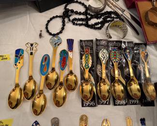 A. Michelsen sterling & enamel Christmas spoons / forks