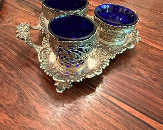 .800 silver condiment tray by Josef Carl Klinkosch (Austrian 1867-1922)