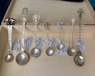 Assorted silver & coin spoons