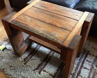 Vintage French modernist wood table 