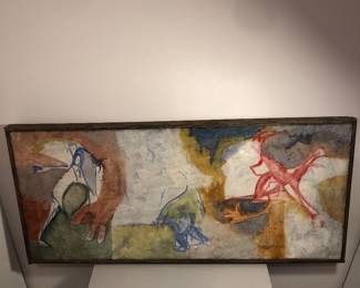 Vintage 1960’s abstract oil on canvas 
