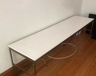Paul McCobb white glass table 