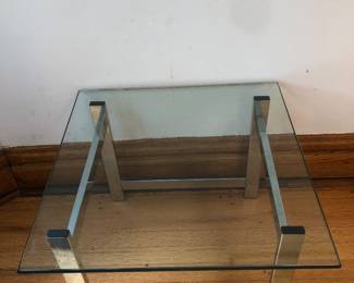 1970’s chrome and glass side table 