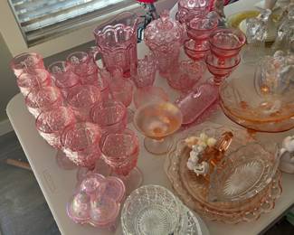 Pink depression glass