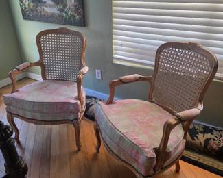 Pair of floral pink chairs