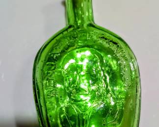 Vintage Wheaton Benjamin Franklin green glass