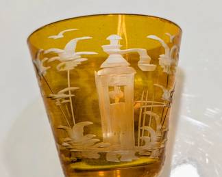 Antique Amber Bohemian glass