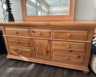 Broyhill Furniture Knotty Pine  Dresser and Mirror 