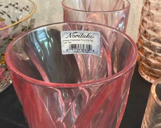 New with tags Noritake Pink Breeze Glassware