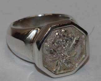 Slane Designer Sterling Silver Diamond Bee Ring
