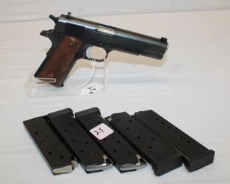 Remington 1911 R1, semi auto pistol 45 cal, 5" bbl, 6 clips, ser #RHN31792A **ATF LAWS APPLY**