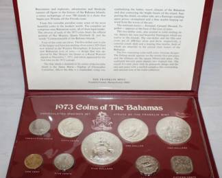1973 Bahamas Cruise Set; Silver Coins in shipping box