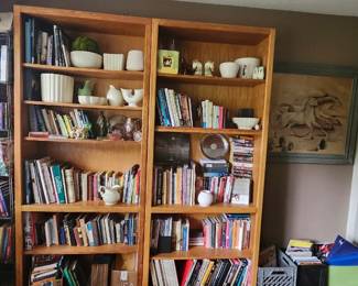 Books, shelves & Pottery, bookends