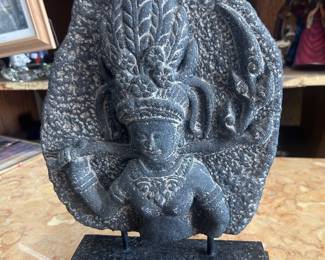 Carved stone Thai figure $215