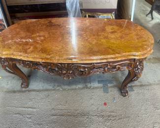 Amazing Rococo marble top coffee table $565