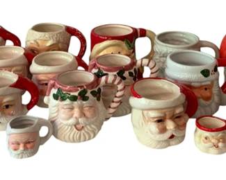 51 - 16 Assorted Santa Mugs - 3.5" Tall