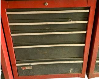 621 - Stationary Craftsman Toolbox - 30 x 18.5 x 26.5 (Description): located under workbench
