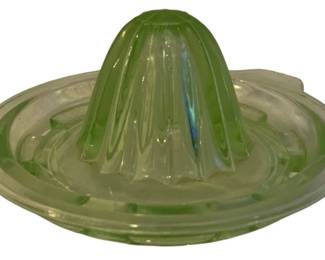 391 - Uranium Glass Juicer - 5.5" round