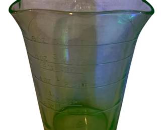389 - Uranium Glass Measuring Cup - 4.25" tall