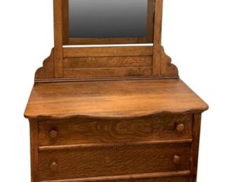 161 - Antique Dresser w/ Mirror - 75 x 38 x 19