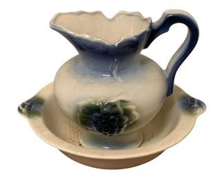 146 - Vintage Ceramic Pitcher w/ Basin - 11 x 12.5 x 11