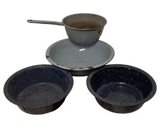 157 - 4 Enamelware Pots