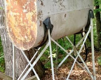 999 - Oil Storage Tank on Steel Stand (Description): 86 x 32 x 60