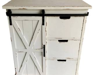 967 - Farmhouse Style Cabinet w/ sliding door & drawers (Description): 35 x 30 x 15