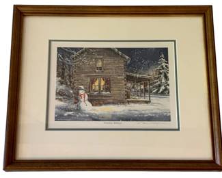 17 - Framed Print "Holiday Retreat" - Signed (Description): William Mangum - 15.5 x 13