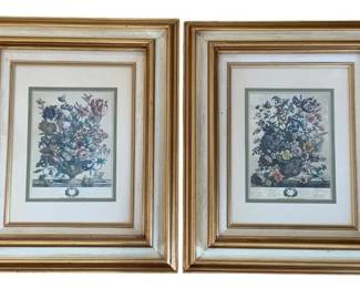 131 - 2 Framed Floral Month Prints - 19 x 16 (Description): April & May