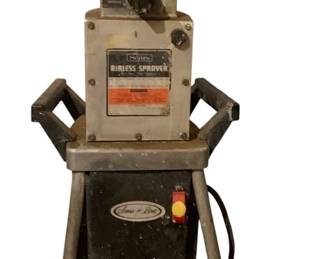 616 - Vintage Sears Craftsman Airless Paint Sprayer (Description): Mounted on a stand 22 x 11 x 11 Used as is electric/electronic/mechanical item. No guarantee all components, untested.