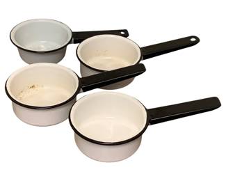 159 - 4 Enamelware Pots