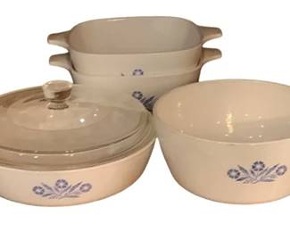 379 - 4pcs Corning Ware Dishes - one w/ lid