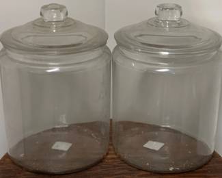 176 - 2 Glass Store Jars - 14 x 9
