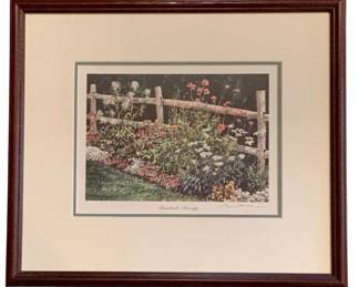 73 - Framed Print "Roadside Beauty" - Signed (Description): W. Mangum 13.5 x 15.5