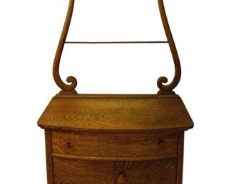430 - Antique Washstand w/ Towel Rack (Description): 61 x 34 x 18.5