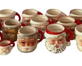 50 - 15 Assorted Santa Mugs - 3" Tall
