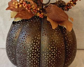 82 - Metal Pumpkin Decoration - 15 x 13 x 14