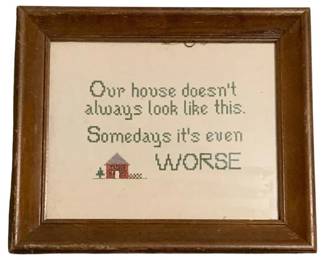 640 - Framed Needlepoint Art - 10.25 x 12.5