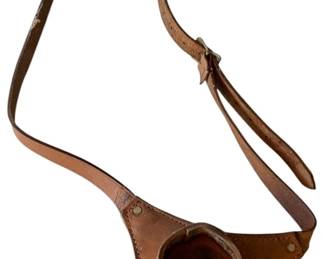 694 - Vintage Leather Waist Fishing Rod Holder Belt (Description): Designed to support a fishing pole against your body