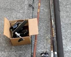 726 - Assorted Fishing Rods w/ Reels (Description): longest is 86"