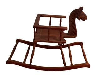 230 - Vintage Carved Wood Child's Horse Rocker (Description): 23.5 x 32 x 16.5