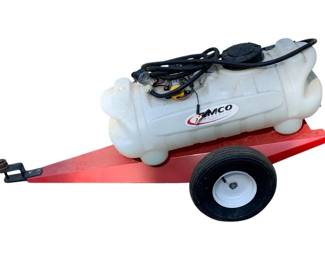 815 - FIMCO Industries Tow-Behind Trailer Sprayer (Description): 27 x 45 x 24 Used as is electric/electronic/mechanical item. No guarantee all components, untested.