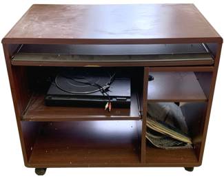 737 - Rolling Cabinet w/ Keyboard Tray with contents