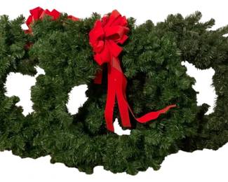 638 - 3 Faux Wreaths w/ Ribbons - 24" round