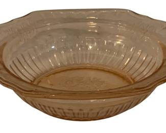 413 - Pink Depression Glass Bowl - 8" round