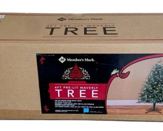982 - 4' PreLit Waverly Artificial Christmas Tree in box (Description): Used as is electric/electronic/mechanical item. No guarantee all components, untested.